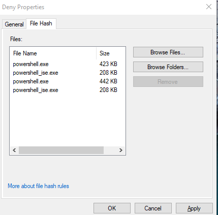 screen shot of file hash method
