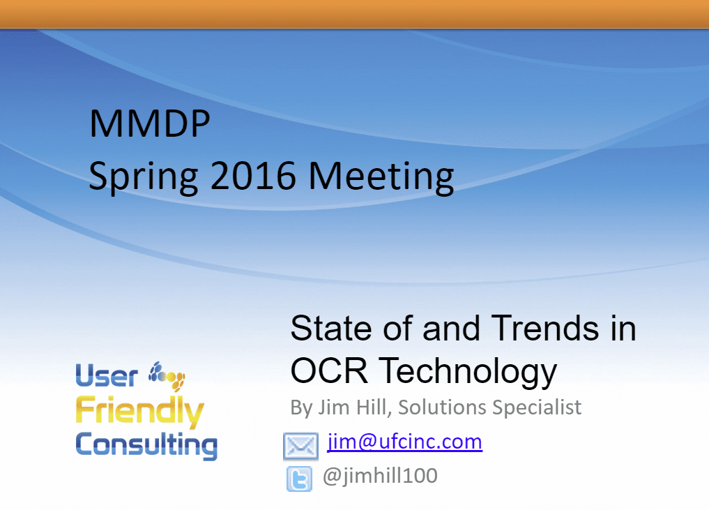 OCR Technologies and Trends (MMDP Meeting, March 2016)